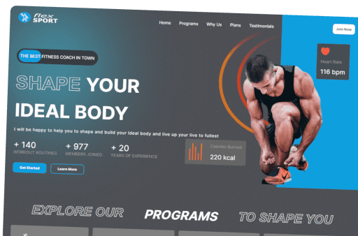 Stylized Fitness Platform - Landing Page